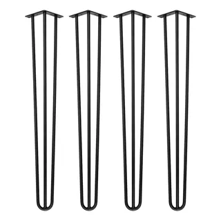 4 Pés De Mesa Hairpin Legs 75 Cm Triplo Preto  5/16 - 8 Mm