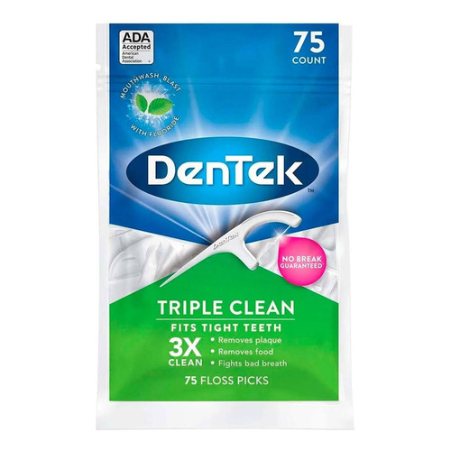 Hilo Dental Dentek Triple Clean Floss Con 75 Piezas