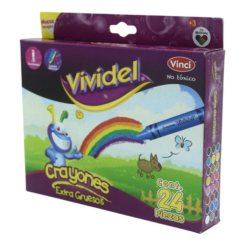 Crayon Redondo Jumbo Caja Con 24 Piezas Vividel