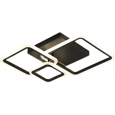 Plafon Led Matrix Negro Diseño Moderno 48w Cct Lda82048-n Negro