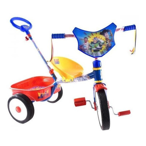 Triciclo Apache R12 Buzz Light Con Cajuela Y Barra Con Empuj Color Azul