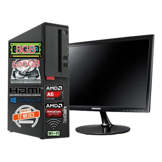 Pc+mon19 Lenovom715s A6-8750 8gb500gbhddtvradeon1gb Factura 