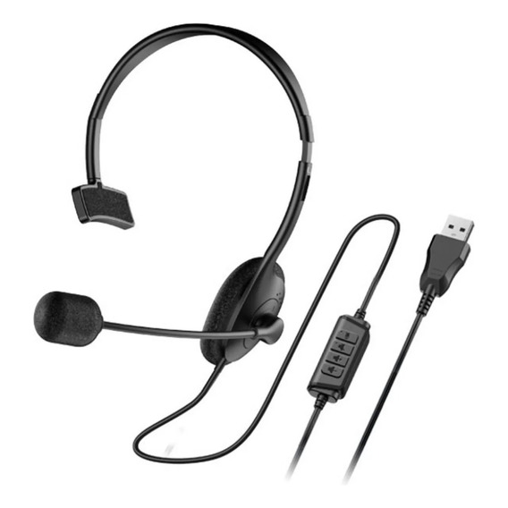 Audífono Genius Con Micrófono Hs-100u Mono Usb Color Negro