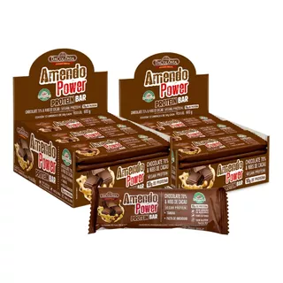 Amendo Power Protein Bar Chocolate 70% & Nibs - 24 Barrinhas