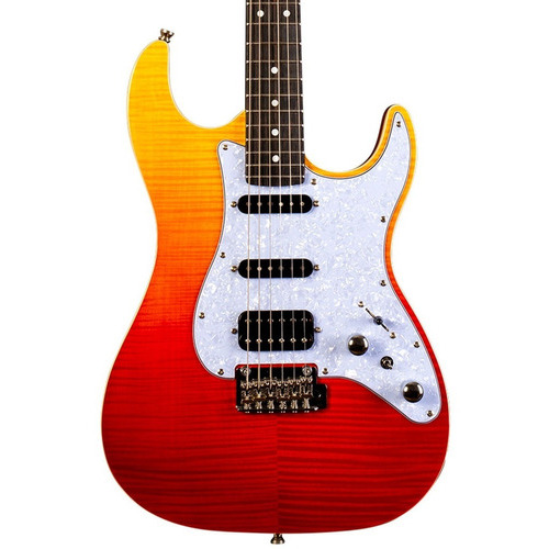Guitarra Eléctrica Jet Guitars Rojo Transparente Js600 Orientación De La Mano Diestro