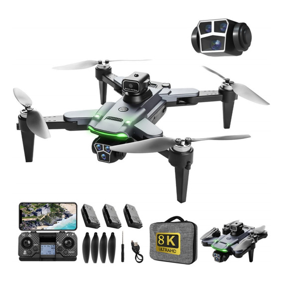 Mini Drone 8k Dron Con Camara Hd Control  De Tres Camara Gps