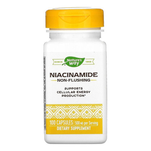 Nature's Way Suplemento Niacinamida 500 Mg 100 Capsulas Sabor Sin Sabor