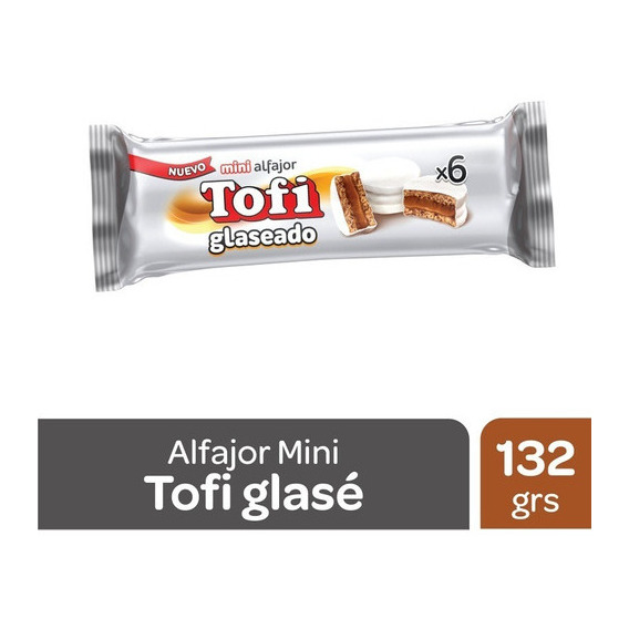 Alfajor Tofi Glase Mini Bandeja 6 U X 22 Gr C/u