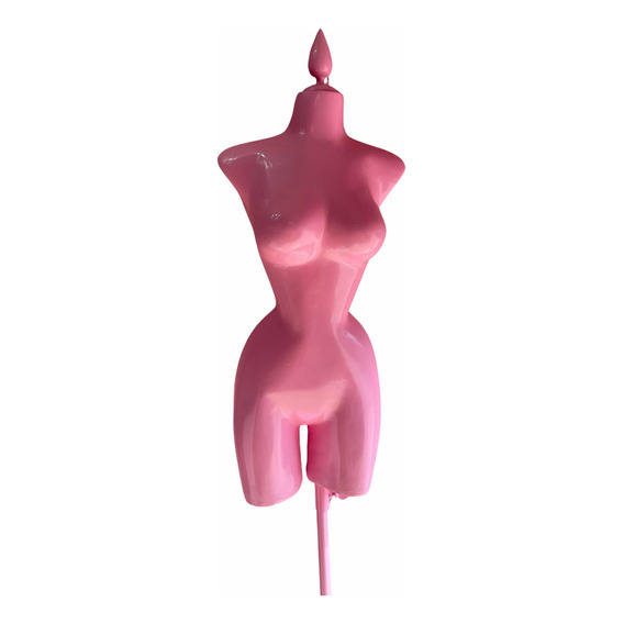 Maniquí De Mujer Buchón Rosa Pastel Con Base Cuadrada