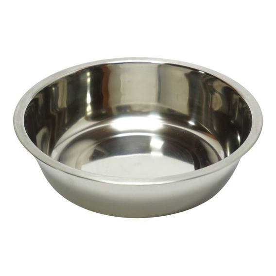 Comedero / Plato Perro Gato Acero Inox. 18cm (set X 10 Und)