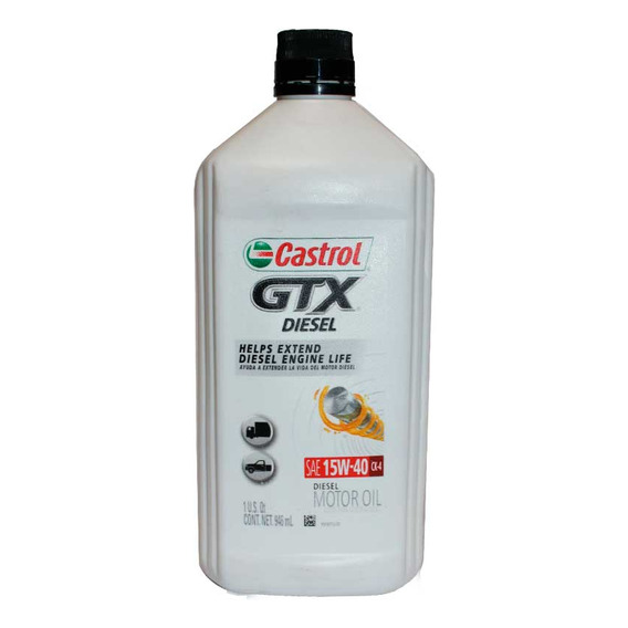 Aceite De Motor. Gtx Diesel 15w-40, 1qt Us Castrol