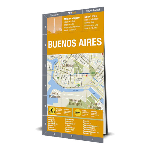 Buenos Aires City Map - Tercera Edicion, De Julian De Dios. Editorial Dedios, Tapa Blanda En Español, 2023