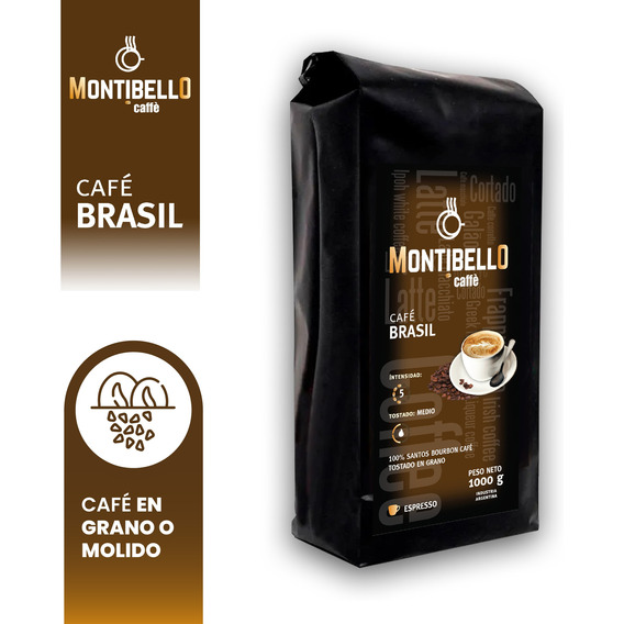 Cafe En Granos Tostado Natural P/ Maquina Express 1kg Brasil