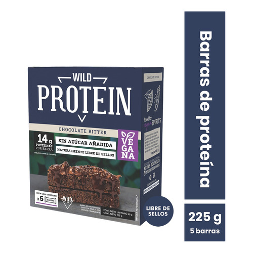 Wild Protein Chocolate Bitter Vegana 5 unidades