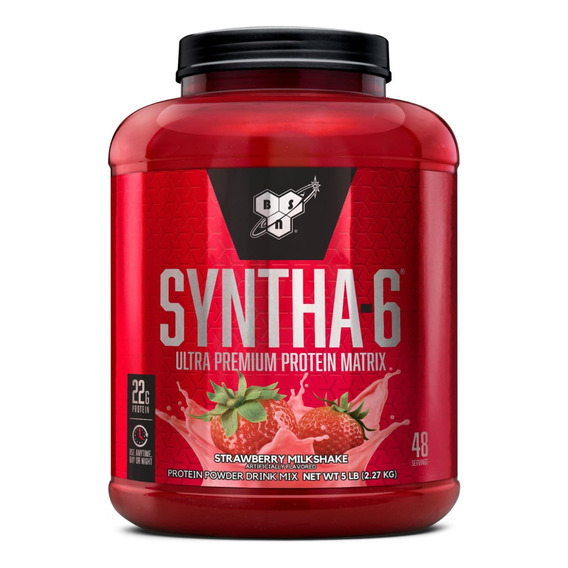 Suplemento en polvo BSN  Ultra Premiun Protein Matrix Syntha-6 proteína sabor strawberry milkshake en pote de 2.27kg