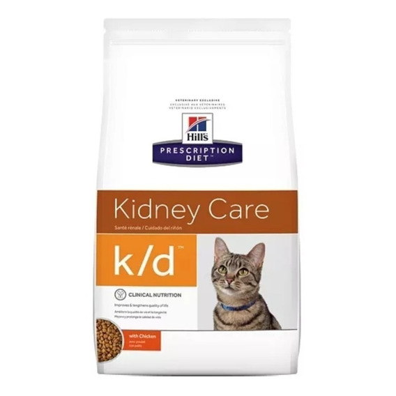 Alimento Hill's Prescription Diet Kidney Care Feline k/d para gato adulto sabor pollo en bolsa de 3.8kg