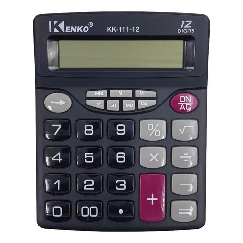 Calculadora Grande Mesa Kenko 12 Digitos Comercial Trabajo Color Negro