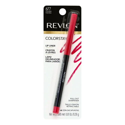Delineador De Labios Revlon Colorstay Longwear Lip Liner Color Fucsia 677