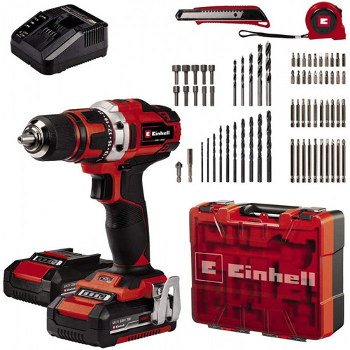 Kit Taladro Einhell Te-cd 18/40 Li Kit + 69 Accesorios C/env Color Rojo