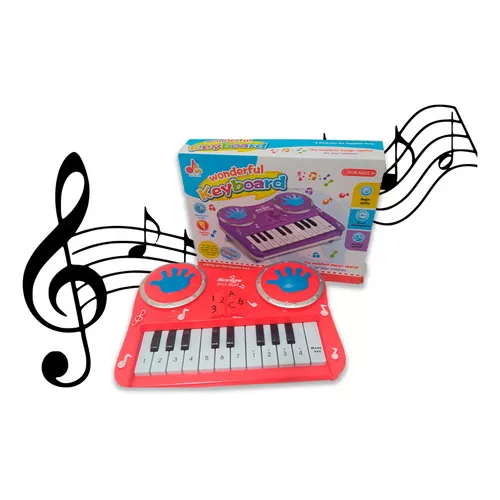 Mini Teclado Infantil Piano Brinquedo Vermelho -Music Center - My