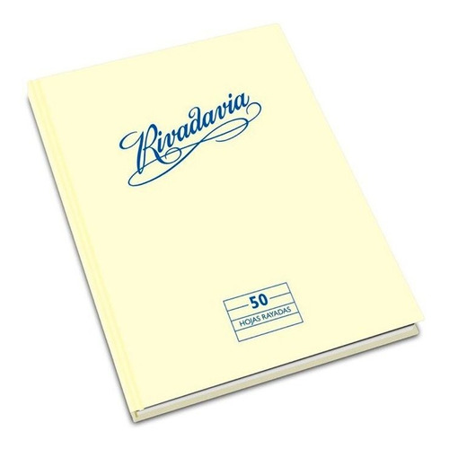 Cuaderno Rivadavia Tapa Dura 16x21 50h Rayadas 5524 Estrada Color Crema