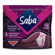 Panties Saba Buenas Noches Flujo Súper Abundante Talla Mediana/grande 3 Panties