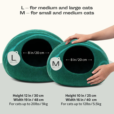 Meowfia Cama Tipo Cueva De Fieltro Premium Para Gatos, Hecha