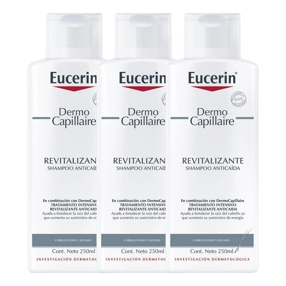 Combo X3 Eucerin Shampoo Anticaída Dermocapillaire 250ml