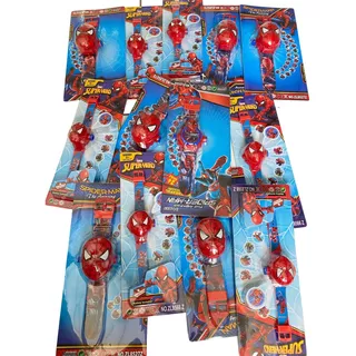 Kit Festa 10 Relogio Projetor Homem Aranha Modelos Variados