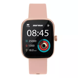 Relógio Smartwatch Rosa Tela Ampla Alta Resolução Mormaii