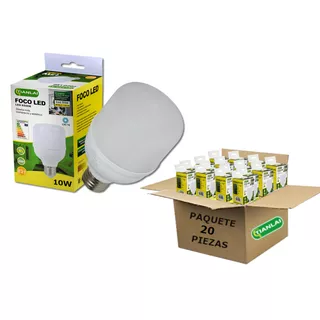 Kit De 20 Piezas Foco Led Ahorrador Blanco Frio 10w 800lm