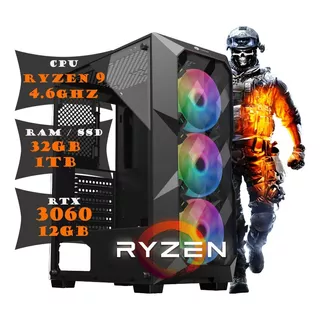 Pc Cpu Gamer Amd Ryzen 9 4.6ghz 32gb Ssd 1tb Rtx 3060 12gb