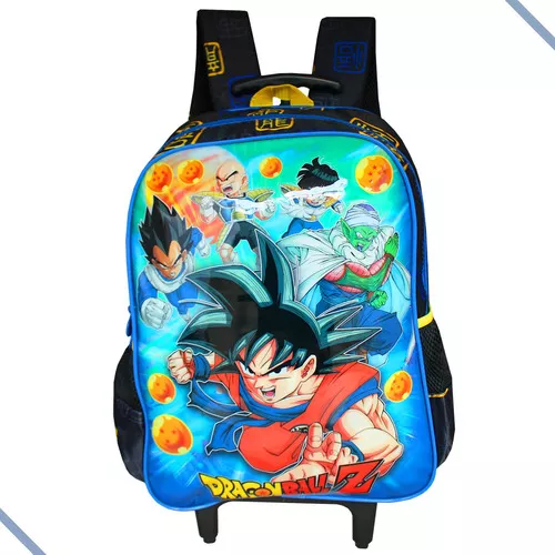 Mochila Escolar Infantil De Rodinhas Dragon Ball Super Clio Cor Preto  Desenho Do Tecido Dragon Ball