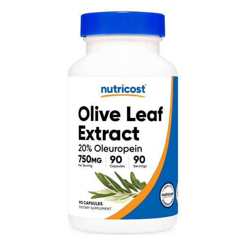 Nutricost Olive Leaf 750 Mg Hoja De Olivo 90 Cápsulas Sabor Sin Sabor