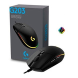 Mouse Logitech G203 Lightsync, Color Negro