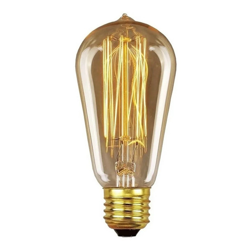 Lámpara Vintage E-27 Filamento Carbono St64 25w Dorado/gold Color de la luz Blanco cálido