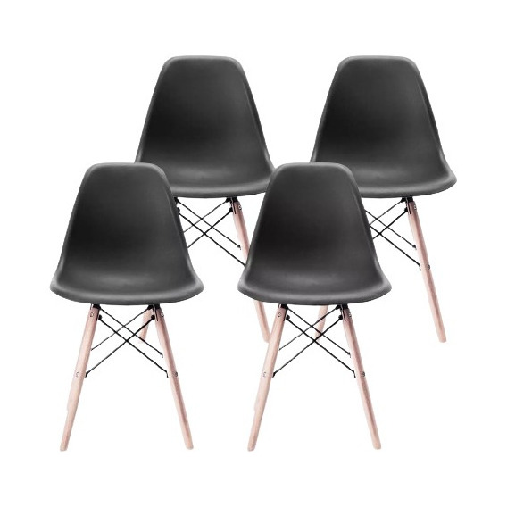 Set De 4 Sillas Eames Modernas Minimalistas Varios Colores