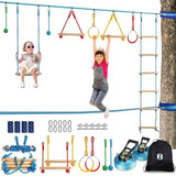 Slackline Ninja Warrior Obstacle Course Kit Niños 37 P...