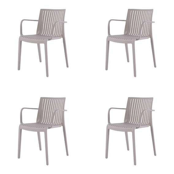 Silla Moderna Para Comedor Terraza De Polipropileno Set De 4