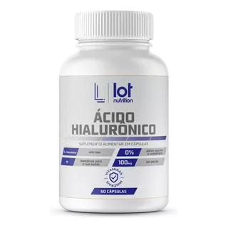 Ácido Hialurônico - Antienvelhecimento - 100mg 180 Cápsulas