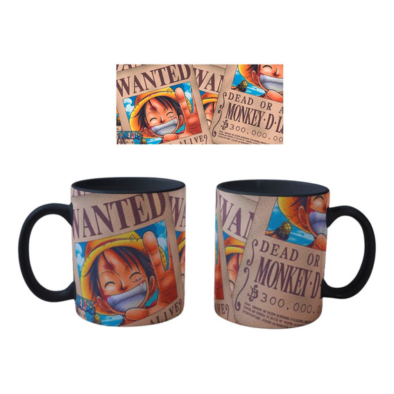 Mugs Tazas Fondo Negros De One Piece Luffy Zoro Chopper