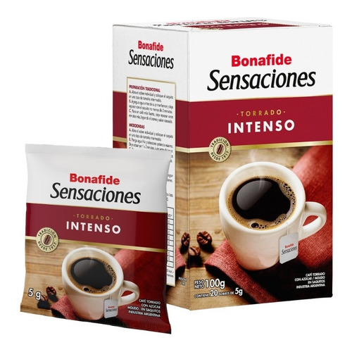 Cafe Torrado Intenso Sensaciones Bonafide Saquitos -20 X 5 G