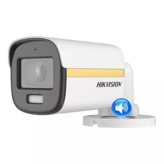 Camara Hikvision Cctv 2mp Audio Infrarroja Colorvu Dia Noche Color Blanco