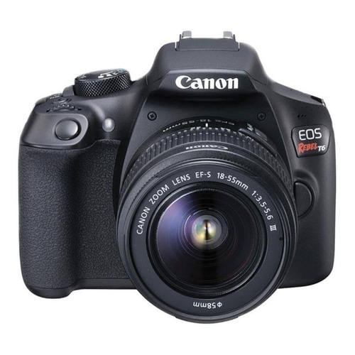  Canon EOS Rebel T6 18-55mm IS II + 55-250mm IS STM Kit DSLR color  negro