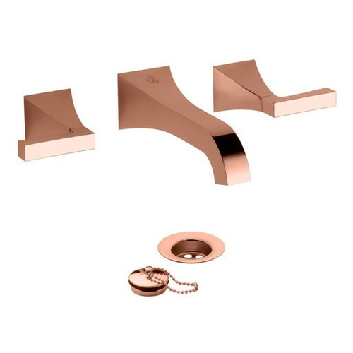 Griferia Fv Lavatorio Pared Urbano Lever 0203/h3l Rg Rosa Rose Gold