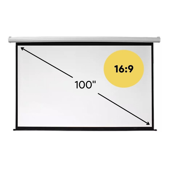 Pantalla Proyector 100 Pulgadas 16:9 Pared Techo Retractil 