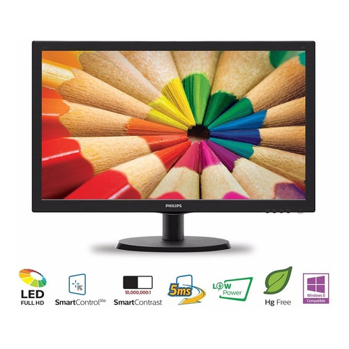 Monitor Philips 21,5 Pulgadas Lcd Tft Full Hd 60z Hdmi + Vga Color Negro