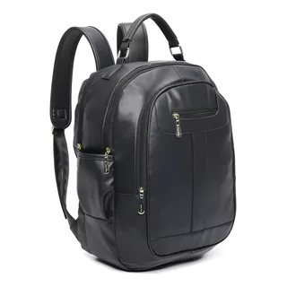 Mochila Couro Antifurto Feminina Bolsa Casual Impermeável Cor Preto