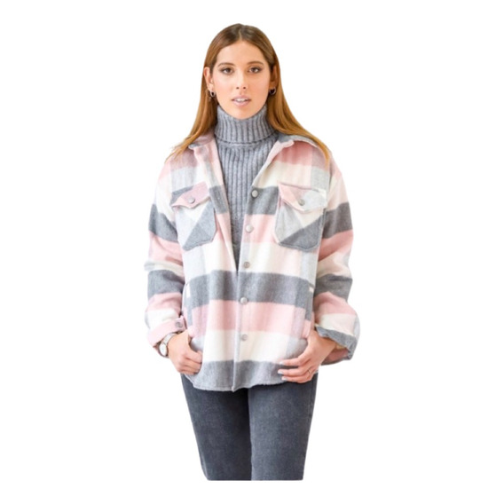 Sobrecamisa Abrigo Tartan Mujer Moda Tendencia Chaqueta Ropa