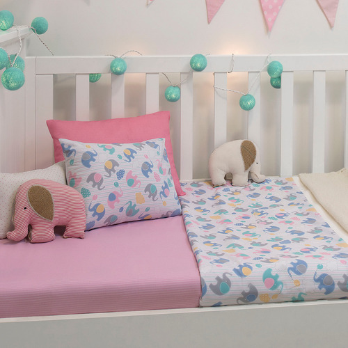 Juego De Sabanas 3 Piezas Cuna Bebe Infantil 100% Algodón Color Fofis Diseño De La Tela Estampada